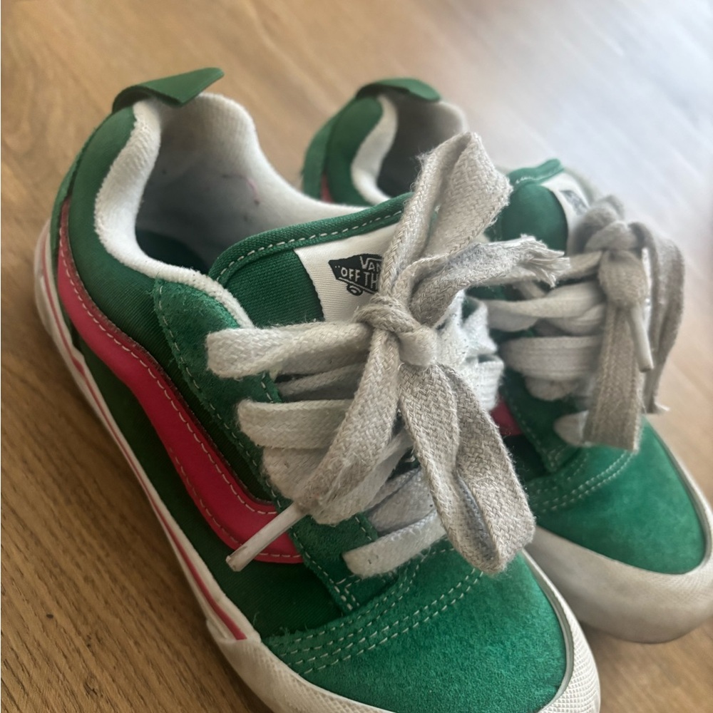 Vans Kids Green and Pink Sneakers